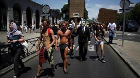 Ισπανία: Άνεργοι από διάφορες περιοχές πραγματοποίησαν διαδήλωση στη Μαδρίτη