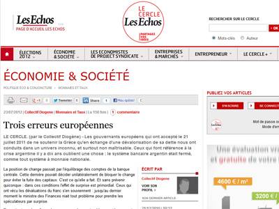 Les Echos: Τα τρία λάθη της Ευρώπης για την Ελλάδα